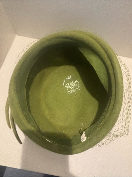 Vintage Green Pill Box Veil Fascinator Hat Jewelry races Steampunk peachbloom main image 4